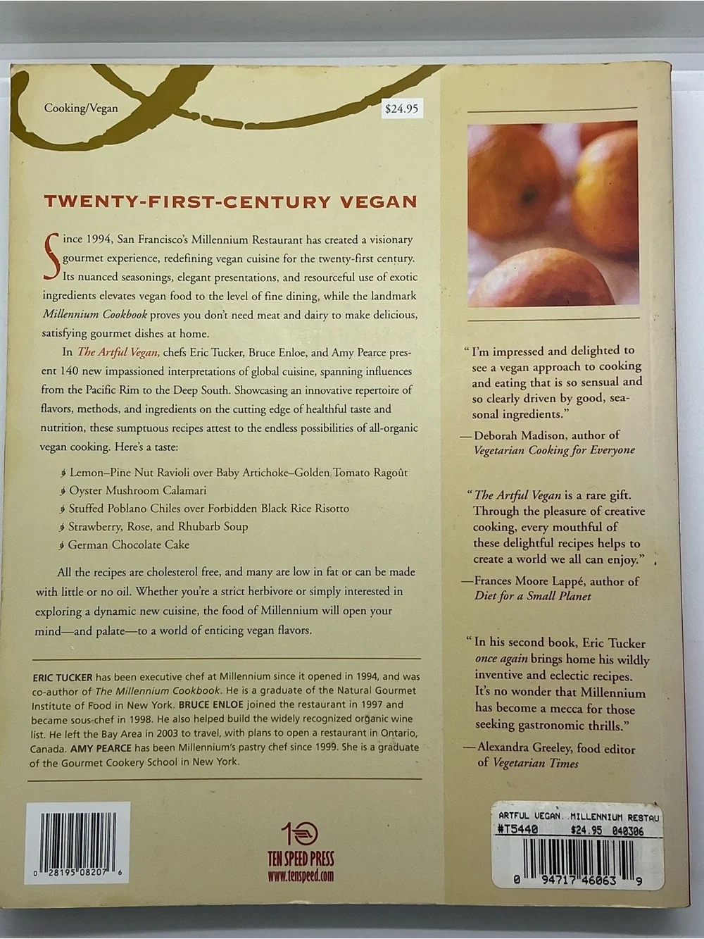 The Artful Vegan Cookbook Fresh Flavors From The Millennium Restaurant Cookbook